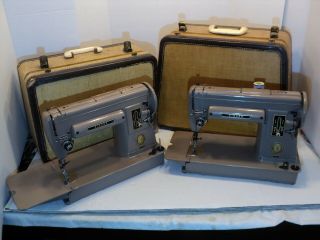 Two Vintage Singer Sewing Machines Mdl 301with Cases And