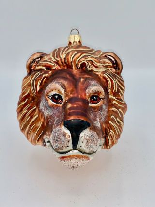 Spectacular Large Lion Head Ornament By Slavic Treasures Euc 5 "