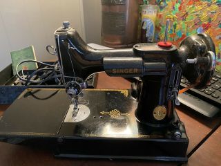 Vintage Singer 221 Sewing Machine W/ Foot Control