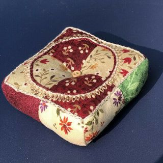 Handmade Spinning Wheel Fabric Pincushion; Proceeds For Western Us Fire Relief