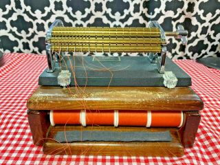 Vintage Read 16 Needle Smock Gathering Machine On Wooden Holder
