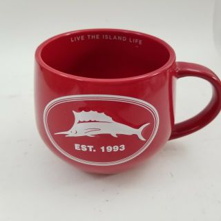 Tommy Bahama Live The Island Life Oversized Coffee Mug Cup Red