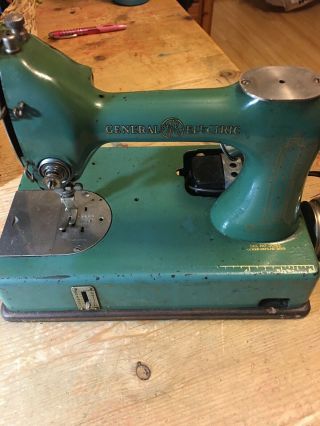 Vintage Green General Electric Model A Sewing Machine S 1631 2