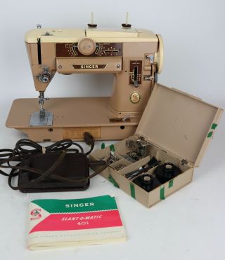 For Parts/repair Vintage Singer Model 401a Slant - O - Matic Domestic Sewing Machine