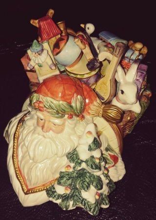 Rare Retired Fitz & Floyd Enchanted Holiday Santa Soup Tureen (lid Only)