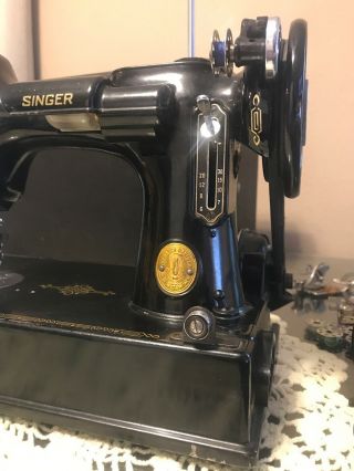 1949 Singer Featherweight Sewing Machine 221 - 1 Accessories & Case AJ222418 KEYS 3
