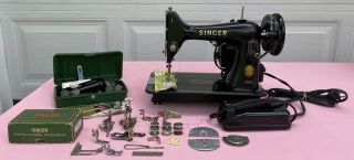 Vintage Singer 99k Sewing Machine With Case & Foot Pedal Serviced