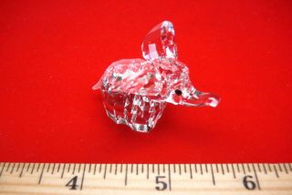 Swarovski Crystal Small Elephant Frosted Tail 7640 Retired Logo Luck Charm