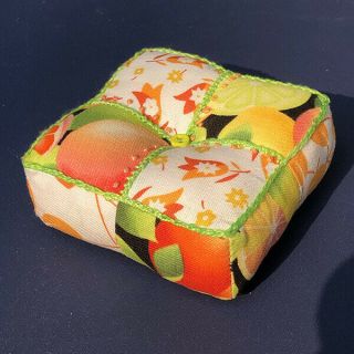 Handmade Citrus - Punch Fabric Pincushion; All Proceeds For Western Us Fire Relief