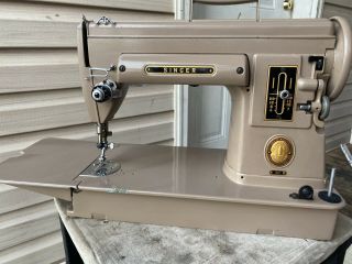Vtg Singer Model 301a Portable Sewing Machine W/foot Pedal,  Case,  & Attactments