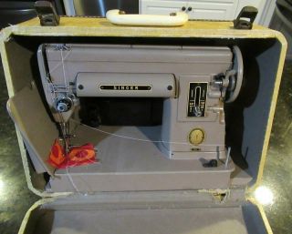 1951 Singer 301 Sewing Machine W Storage Case,  Foot Control & Power Cord,
