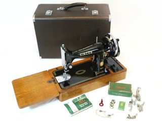 1955 Singer Model 99 Hand Crank Sewing Machine With Eye Decal Set