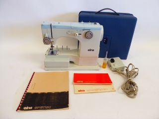Vintage Elna Su 62c Multi Stitch Sewing Machine W/ Case And Foot Pedal