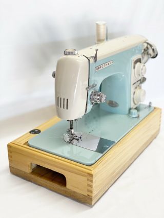 Vintage Brother 280 Zig Zag Sewing Machine In Blue With Stand - & Serviced