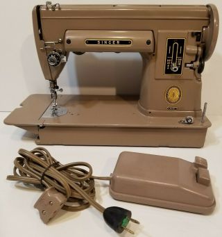 Vintage Singer 301a Sewing Machine Has Pedal,  Power Cord & Case -