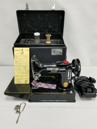 1949 Singer Featherweight 221 Sewing Machine Case Serviced Wow