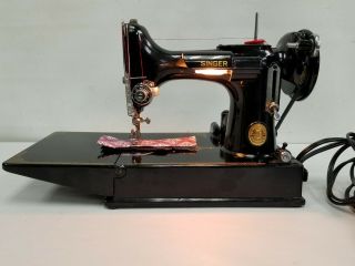 1949 SINGER FEATHERWEIGHT 221 SEWING MACHINE CASE SERVICED WOW 2