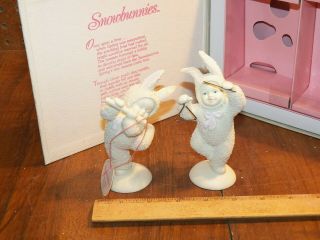 Department 56 Snowbunnies " Hop Skip & A Melody " Set Of 2 Figurines W Box