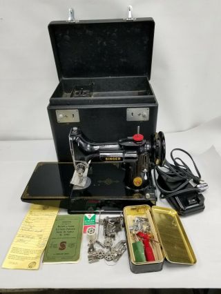 1946 Singer Featherweight 221 Sewing Machine Case Serviced Wow