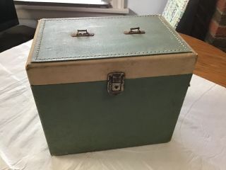 Case - White Green Featherweight 221 Singer Sewing Machine Case No Handle