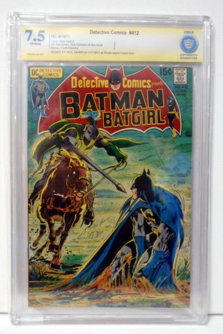 Dc,  Batman Detective Comics 412 Cgc 7.  5 1971 Batgirl Signed By Neal Adams Cover