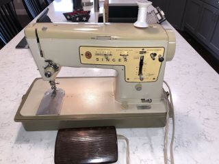 Vintage Singer Zig Zag 457 Stylist Sewing Machine W/ Pedal Denim Heavy Duty