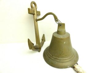 Vintage Bronze Bell Wit Anchor Bracket 5 1/2 " H X 5 1/4 " W