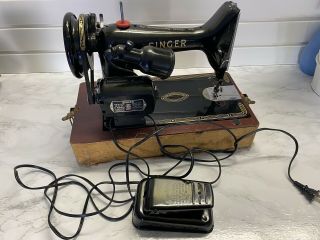 1955 Singer 99k Sewing Machine W/ Case & Foot Pedal No Light