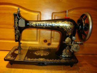 Antique Singer Sewing Machine Head Model 27 " Gingerbread ",  Serviced