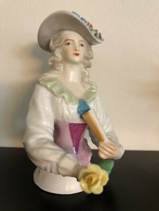 Large Goebel Half Doll with Feathered Hat 2