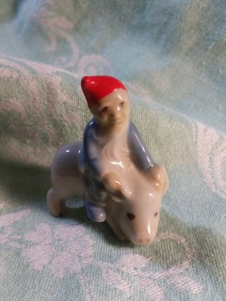 Vintage Wade England Whimsies Elf /gnome/ Leprechaun Riding A Pig,  Ceramic