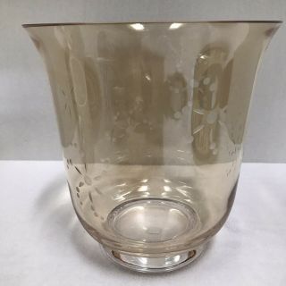 Partylite Gold Cut Glass Hurricane Vase Large Candle Holder Retired