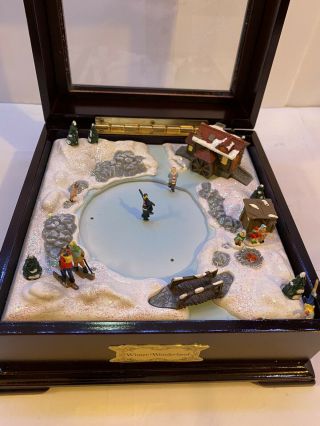 Mr.  Christmas Gold Label Winter Wonderland Animated Music Box With Skaters