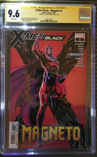 J.  Scott Campbell Signed Cgc Graded 9.  6 X - Men Black - Magneto 1