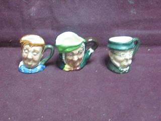 Royal Doulton Set Of 3 Miniature Toby Mugs 1 " - 1/4 "