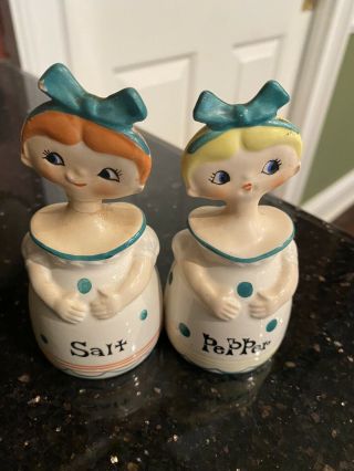 1960 Vintage Collectible Holt Howard Girl Salt And Pepper Shakers