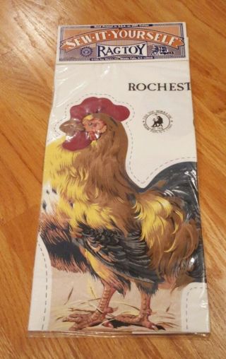 The Toy " Sew It Yourself " Rag Toys Door Stop Rooster Rochester Vintage