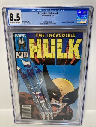 1988 Incredible Hulk 340 Vs.  Wolverine Cgc 8.  5 Mcfarlane Iconic Cover