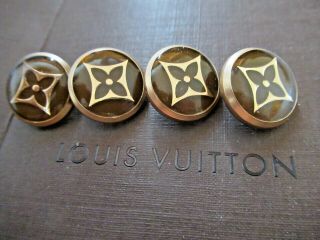 Louis Vuitton 4 Buttons Brown Gold Tone Lv 18 Mm Four Pc.