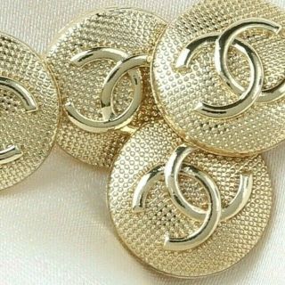 Chanel Button 4 Pc 22 Mm Lg Cc Gold Vintage Style Unstamped 4 Buttons Auth