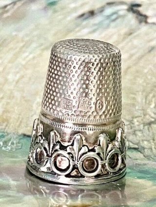 Antique Sterling Silver Thimble Germany - Stunning Ornate Band