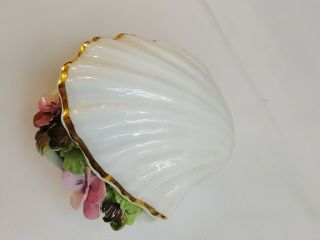 Vtg Antique Royal Adderley Floral Bone China England Clam Shell Flowers Figurine 2