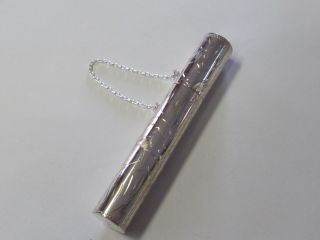 Large (2 7/8 ") Victorian Etched Sterling Silver Needle Case - (last Ones)