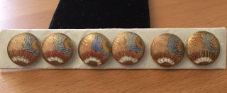 Set Of 6 Small Vintage Satsuma Buttons