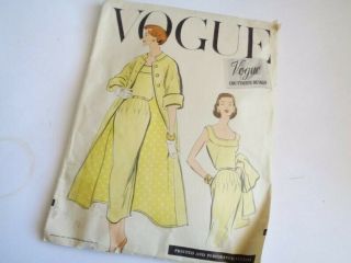 Vintage Vogue Couturier Design Dress And Coat Sewing Pattern 949 Size 16 1957