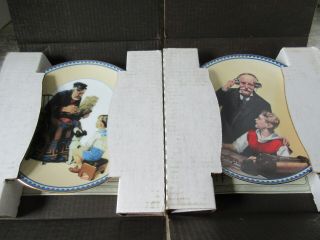 Set Of 4 Norman Rockwell Innocence & Experience Collector Plates 1990 