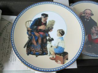Set of 4 Norman Rockwell Innocence & Experience Collector Plates 1990 ' s Knowles 2