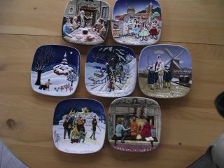 " Royal Doulton " Xmas Around The World - - (7) - - Complete Plate Set - - 1972/1978