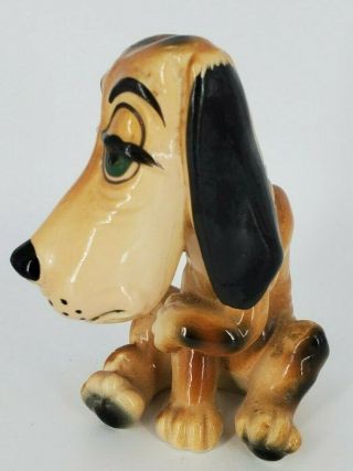 VINTAGE Ceramic Hound Dog Figurine Mopey/Sad/Crying Hand Crafted & Painted JAPAN 2