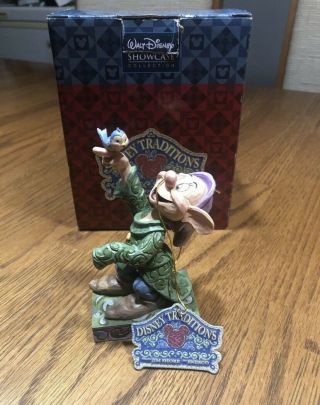 Disney Traditions Dopey Simplet With Bluebird Resin Figurine With Tag,  Jim Shore